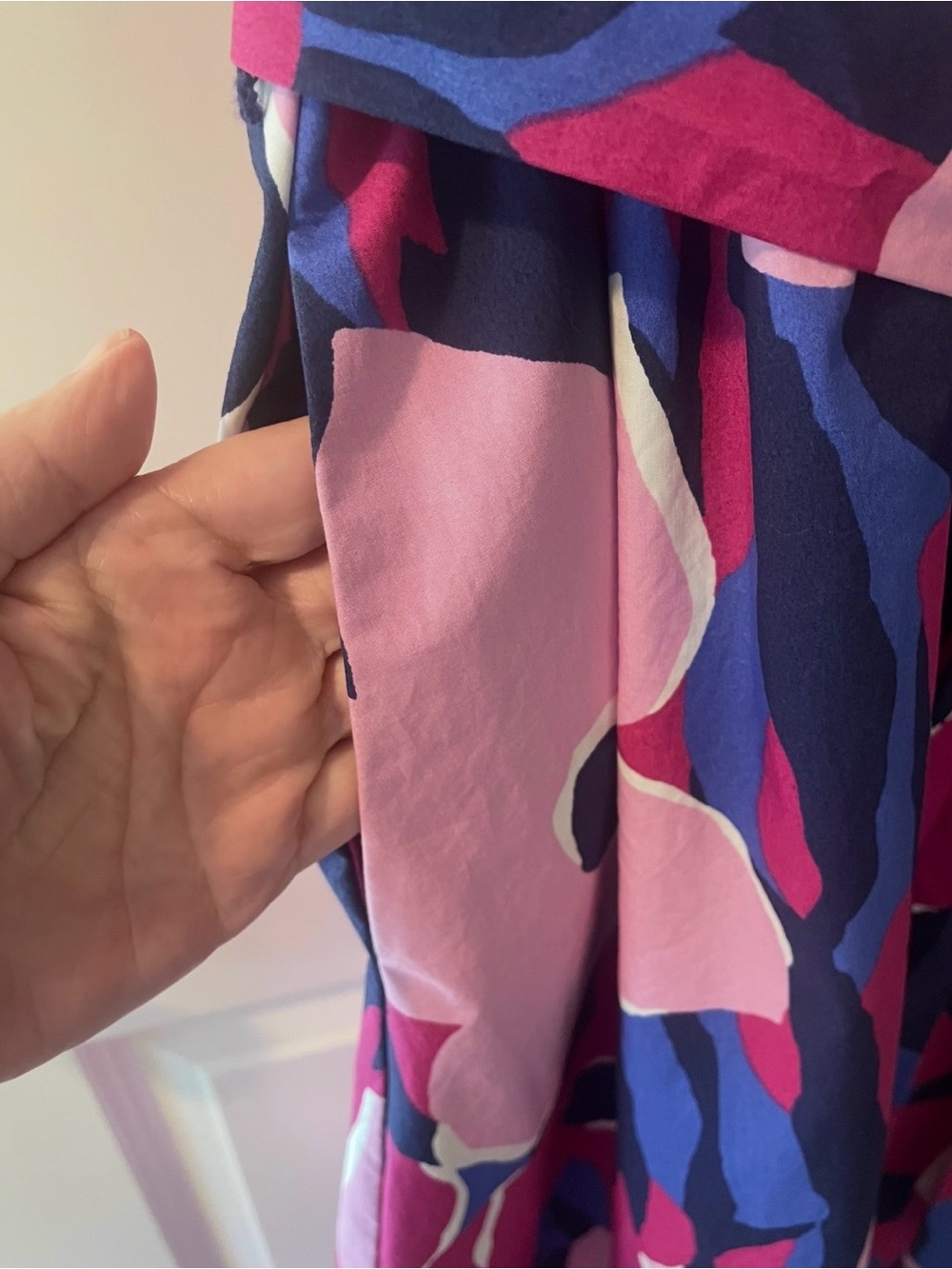 Banana Republic Pink & Navy Floral Midi Dress - Picture 3 of 4